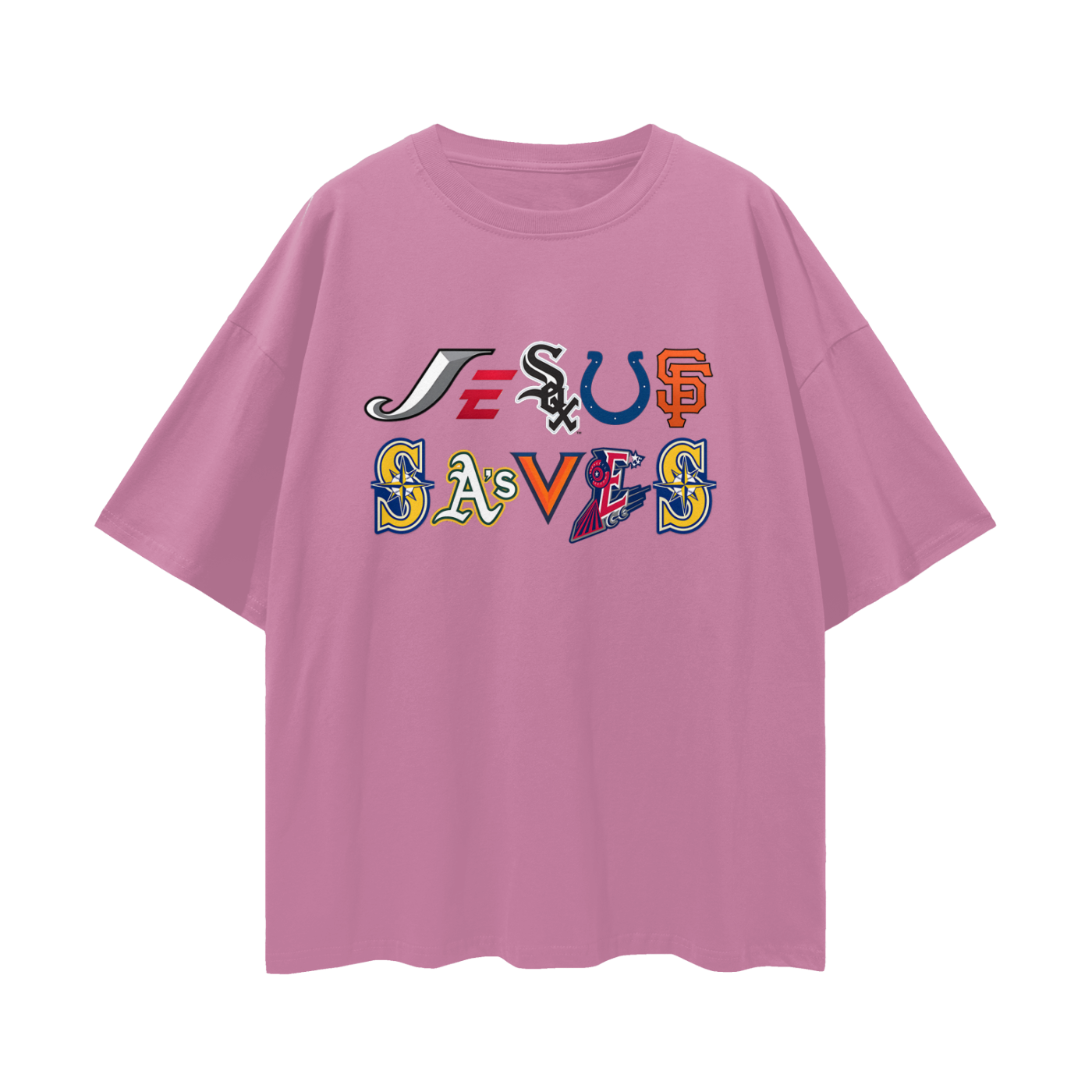 Religious Jesus Saves Sport Logos Like Graphic Oversized T Shirt