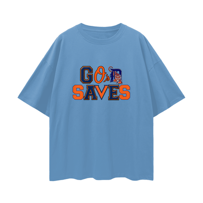 Religious God Saves Sport Logos Like Graphic Oversized T Shirt