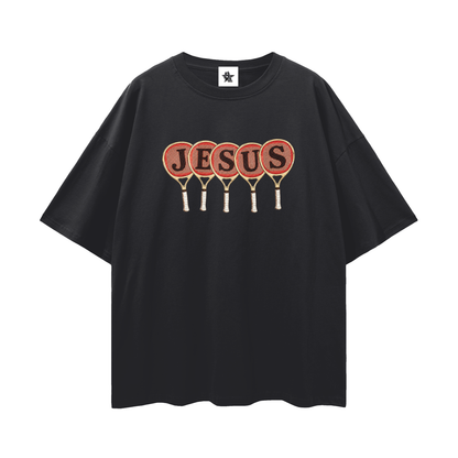 Vintage/Y2K Religious Jesus Tennis Racket Oversized T Shirt
