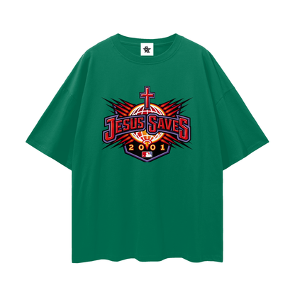 Vintage/Y2K Religious Jesus Saves Oversized T Shirt