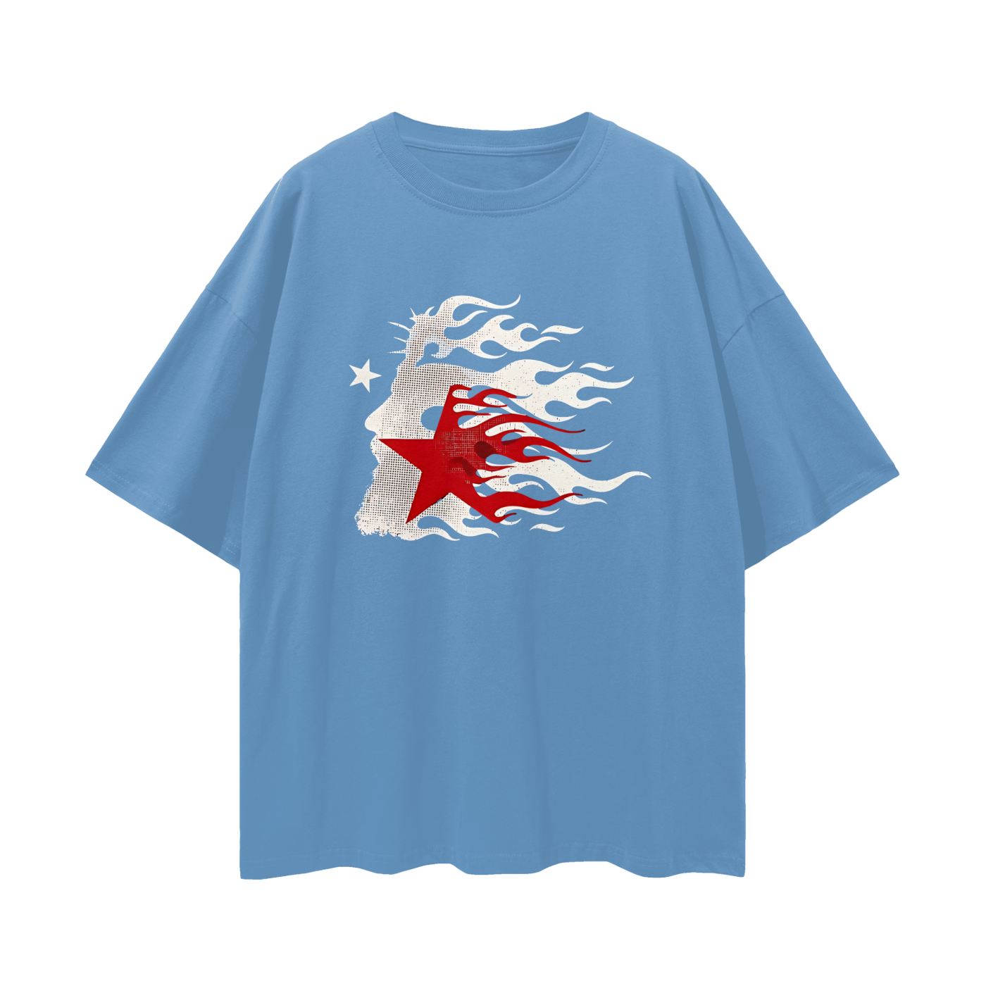 Religious Jesus Hellstar Logo  Like Graphic Oversized T Shirt