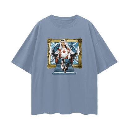 Religious Jesus Stairway To Heaven Graphic Oversized T Shirt
