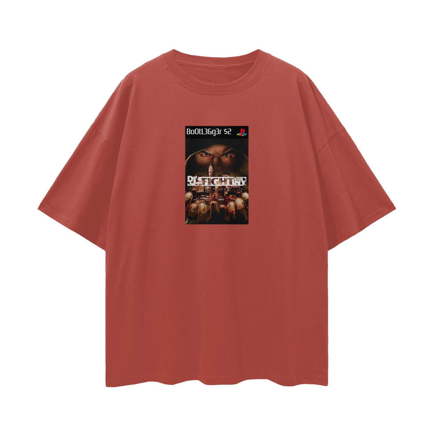 Play Station PS2 Def Jam Game Graphic Oversized T Shirt