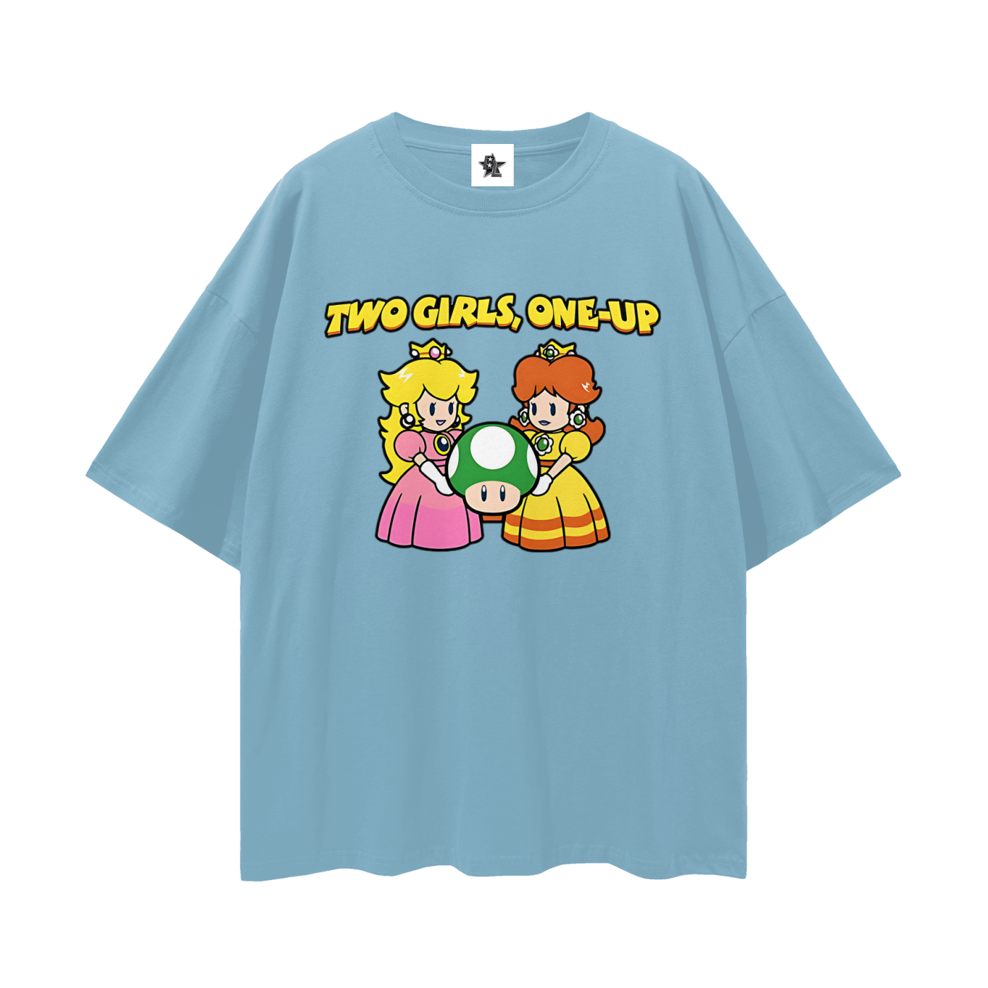 Funny Vintage/Y2K Two Girls One Up Oversized T Shirt