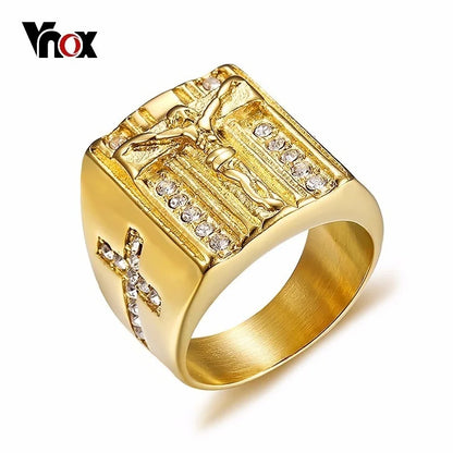 Jesus Cross Chunky Ring