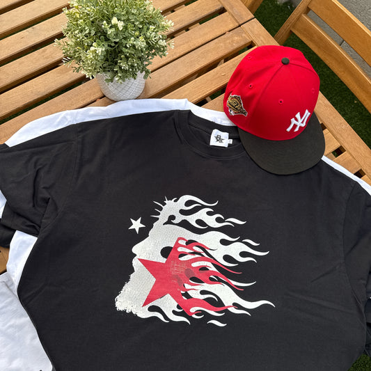 Religious Jesus Hellstar Logo  Like Graphic Oversized T Shirt