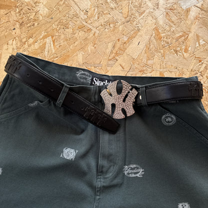 New York Rhinestone Belt Buckle