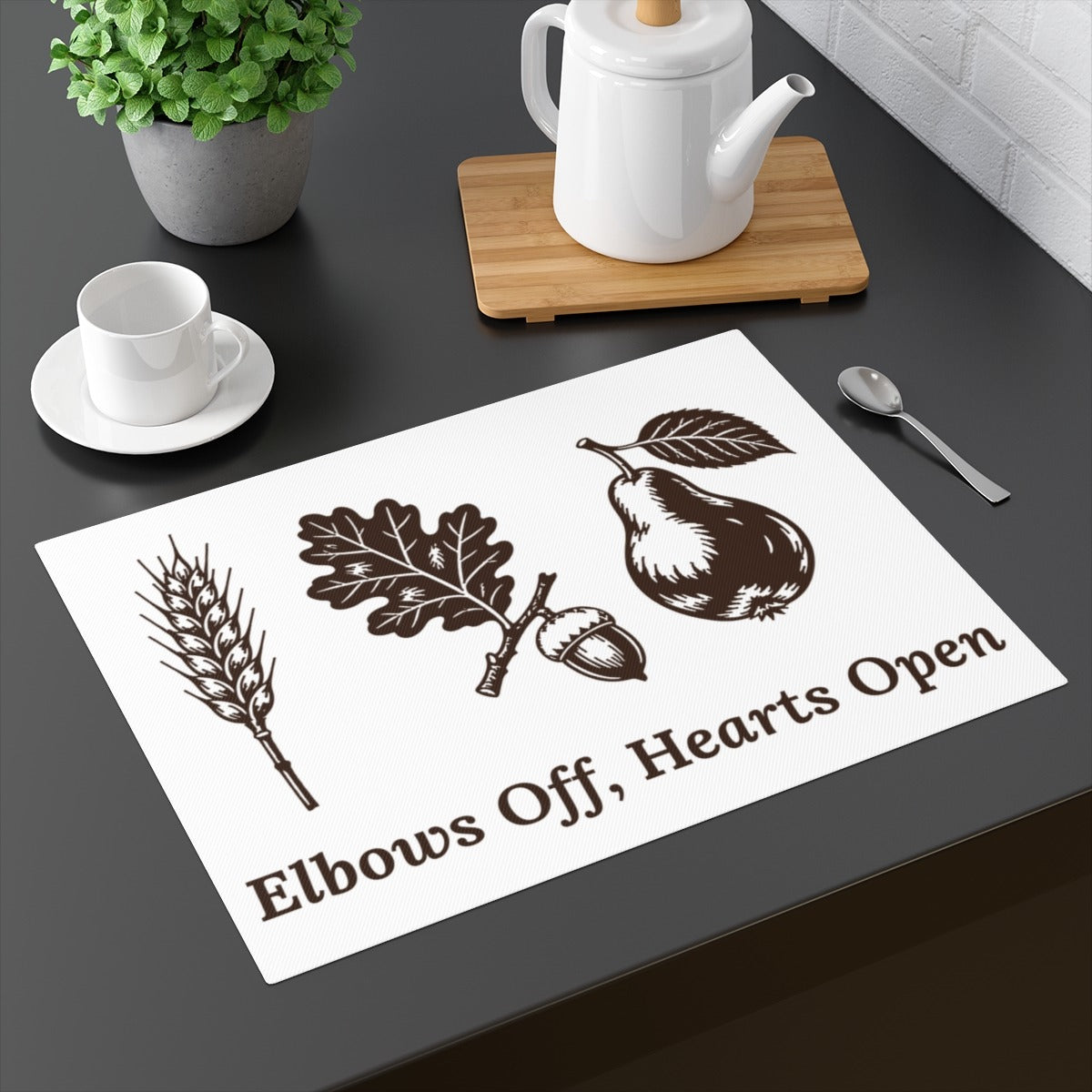 Elbows Off Hearts Open placemat - table setting