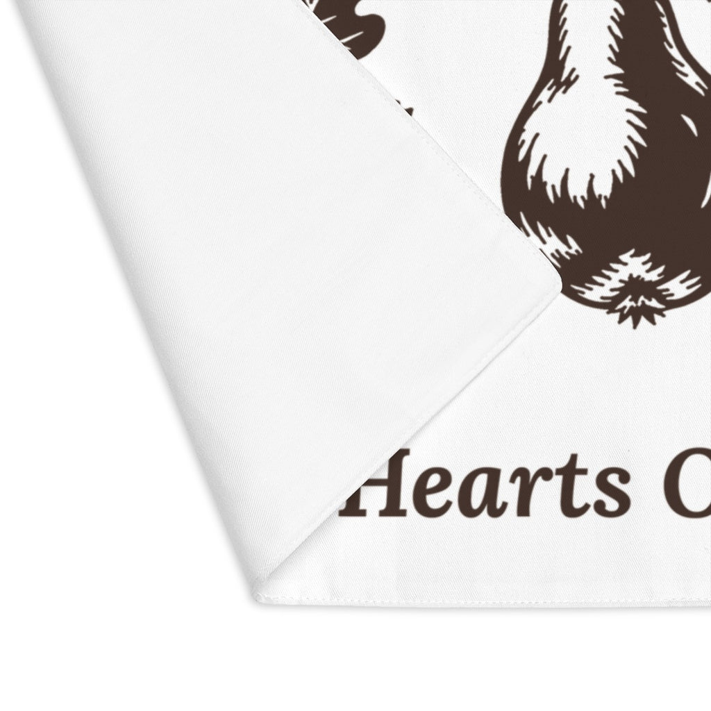 Elbows Off Hearts Open placemat - fold detail