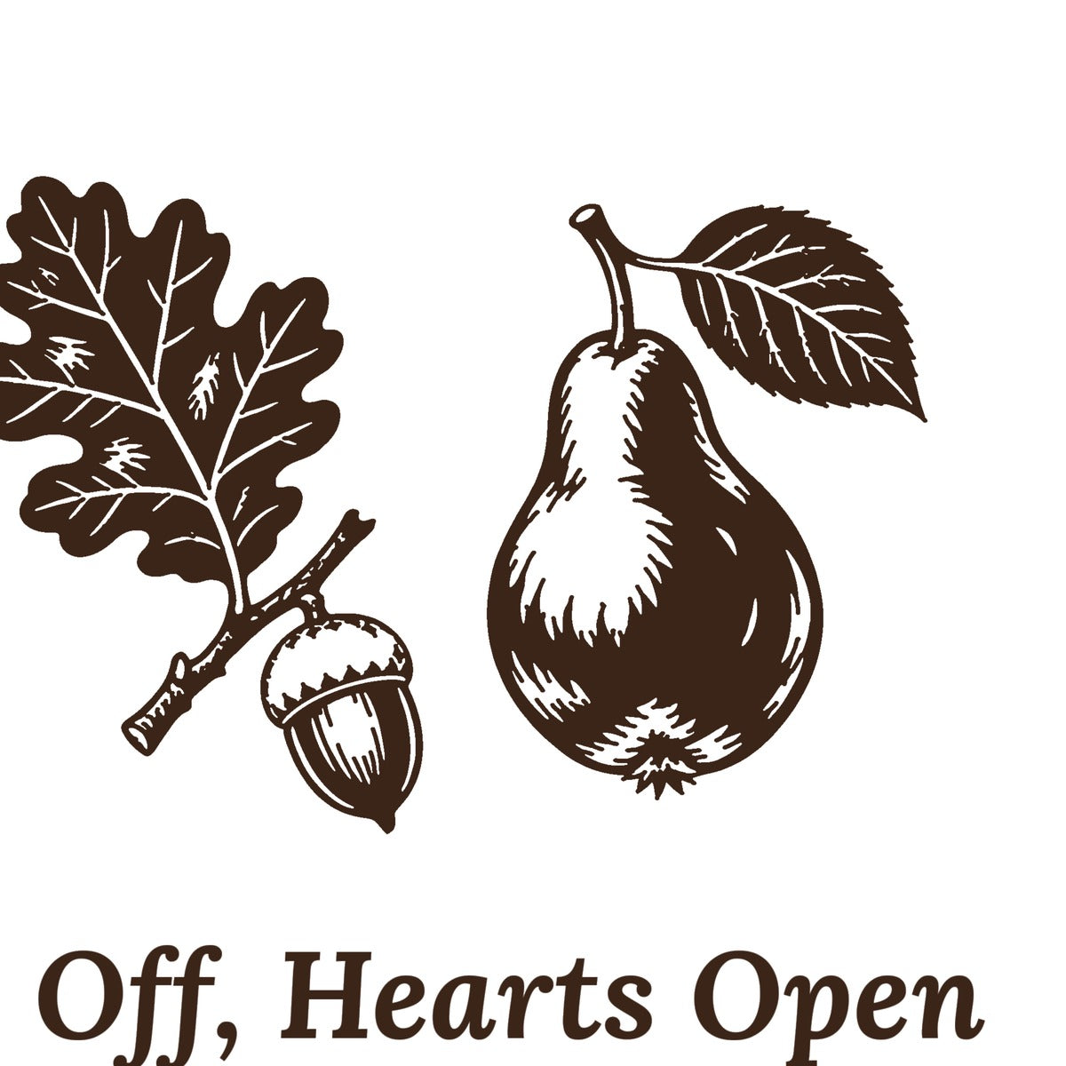 Elbows Off Hearts Open placemat - print file acorn pear