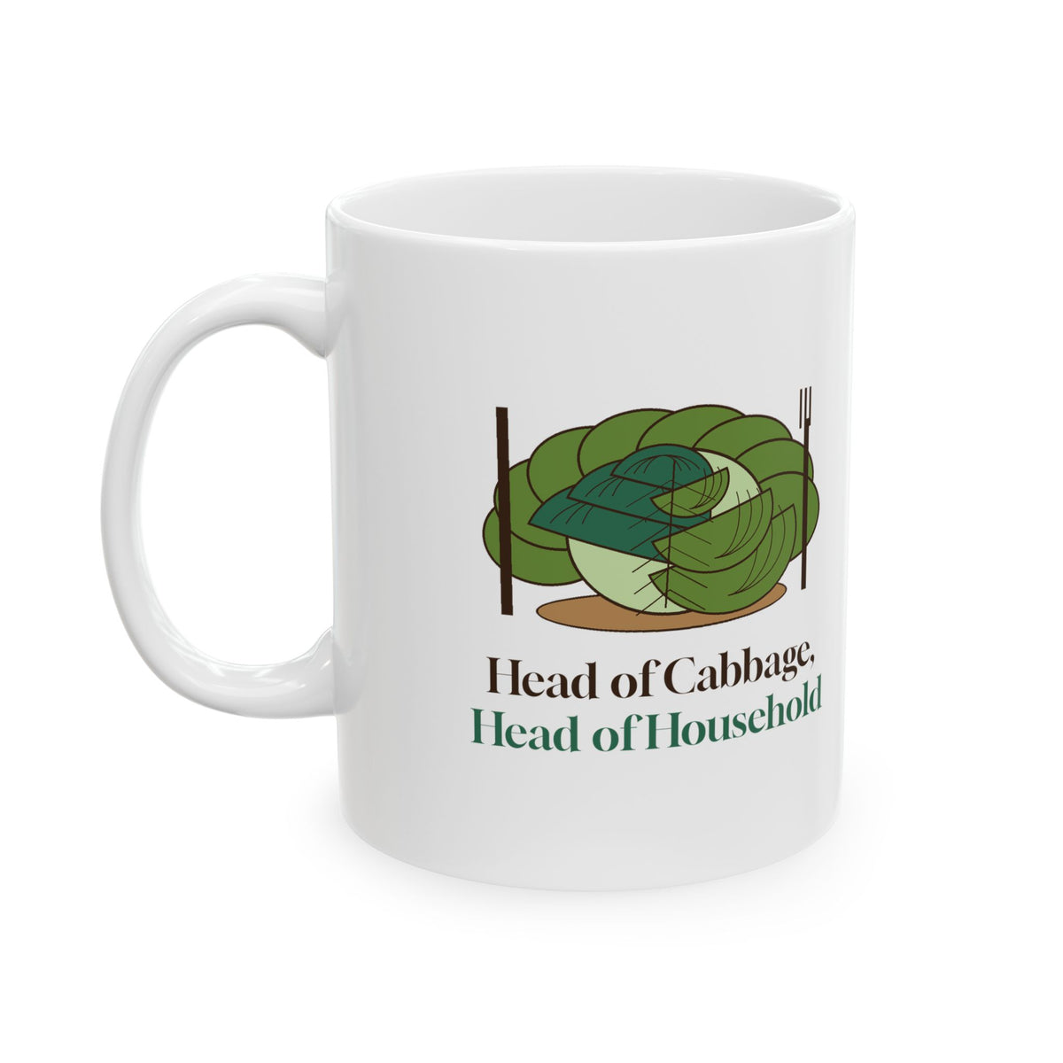 Head of Cabbage mug, 11oz left view