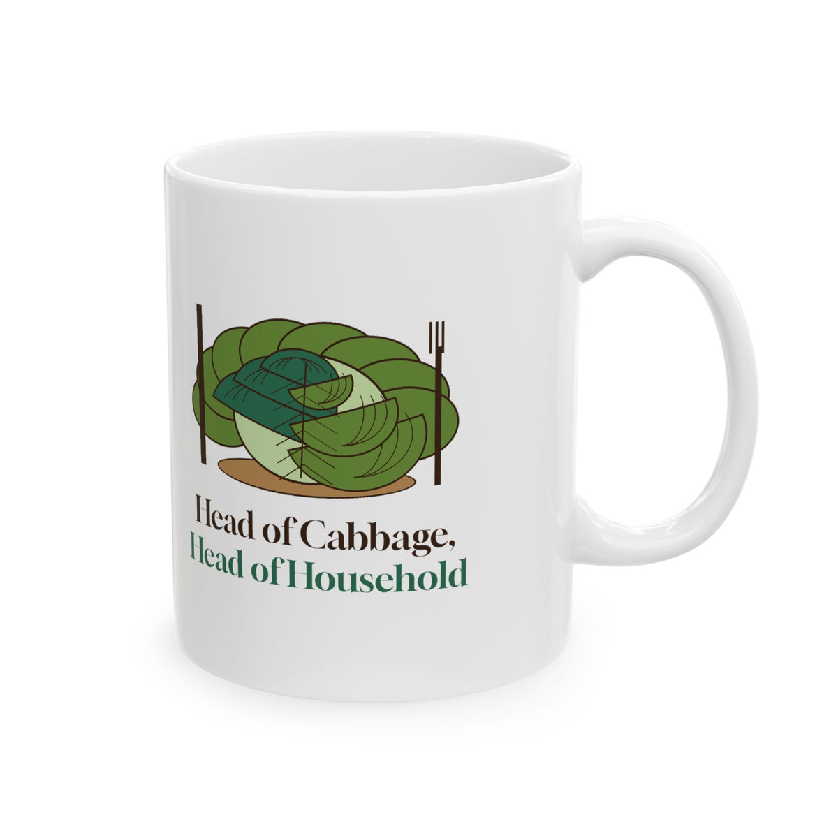 Head of Cabbage mug, 11oz right view