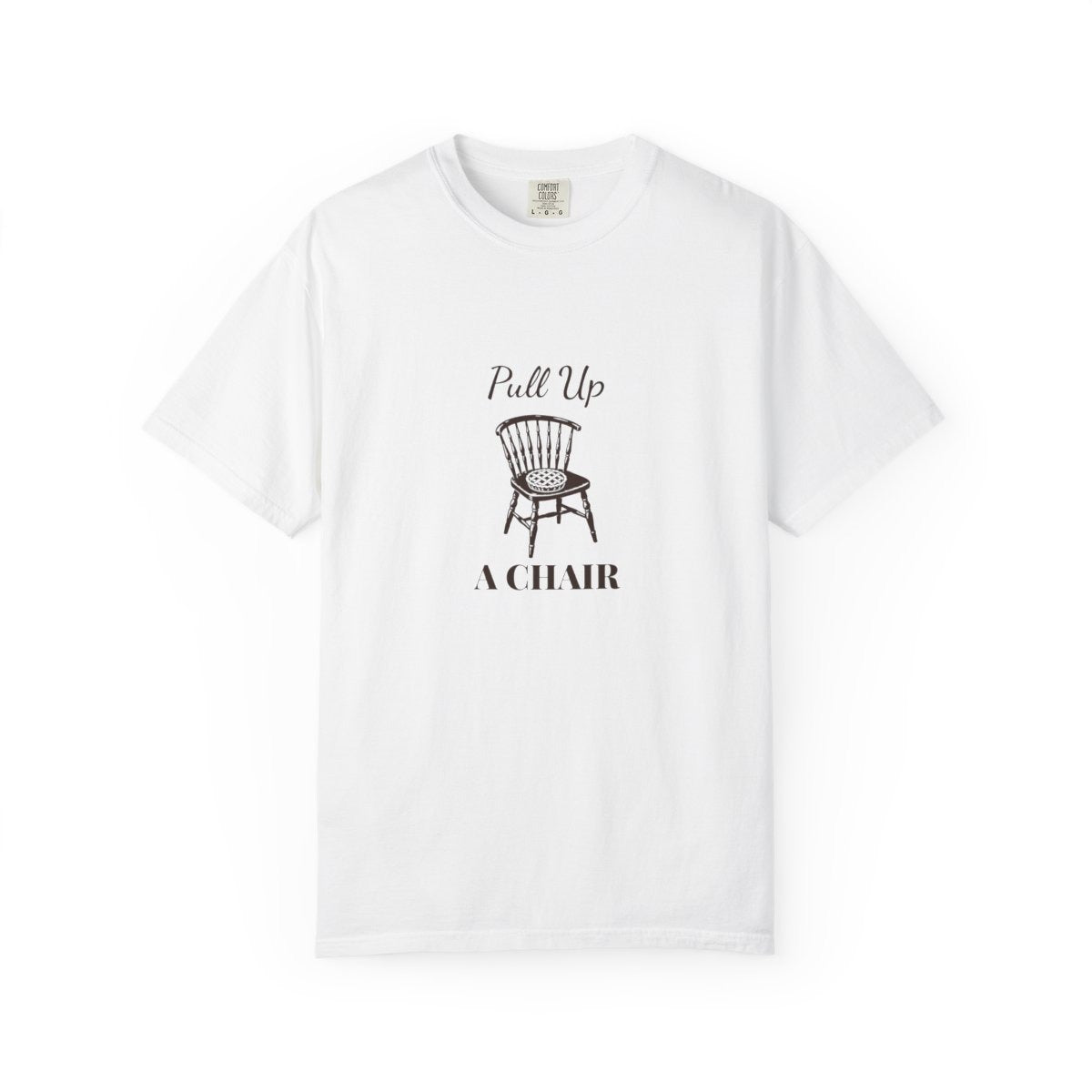 Pull Up a Chair Thanksgiving tee - studio front White full