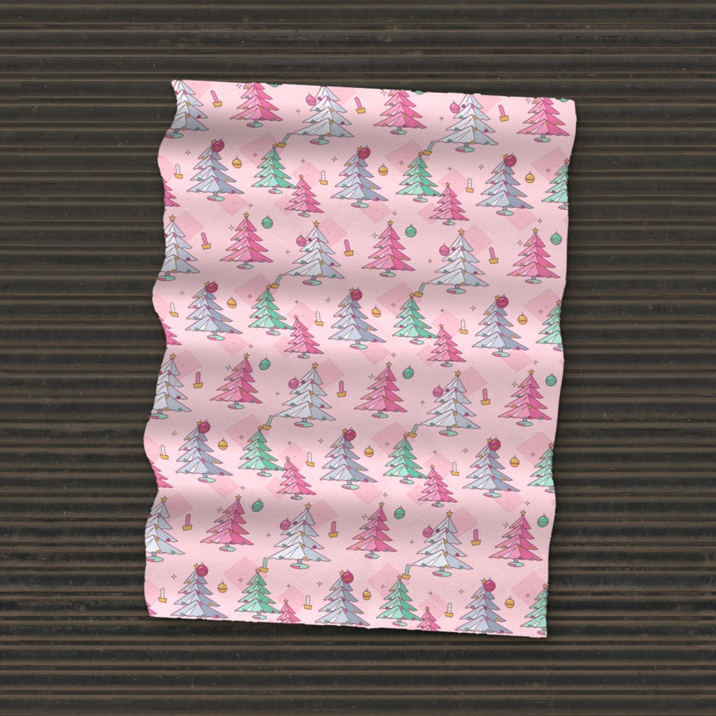 Pink Tinsel Christmas Blanket - 05 styled draped shutter