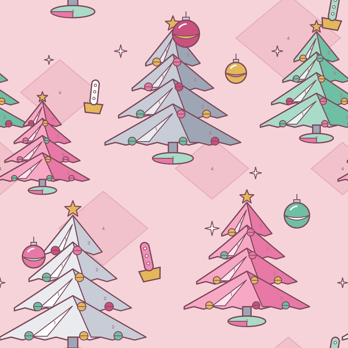 Pink Tinsel Christmas Blanket - 06 closeup print art