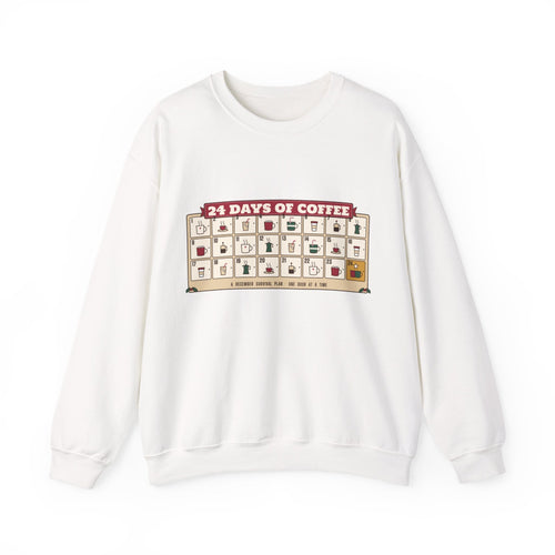 24 Days of Coffee sweatshirt, White, front view