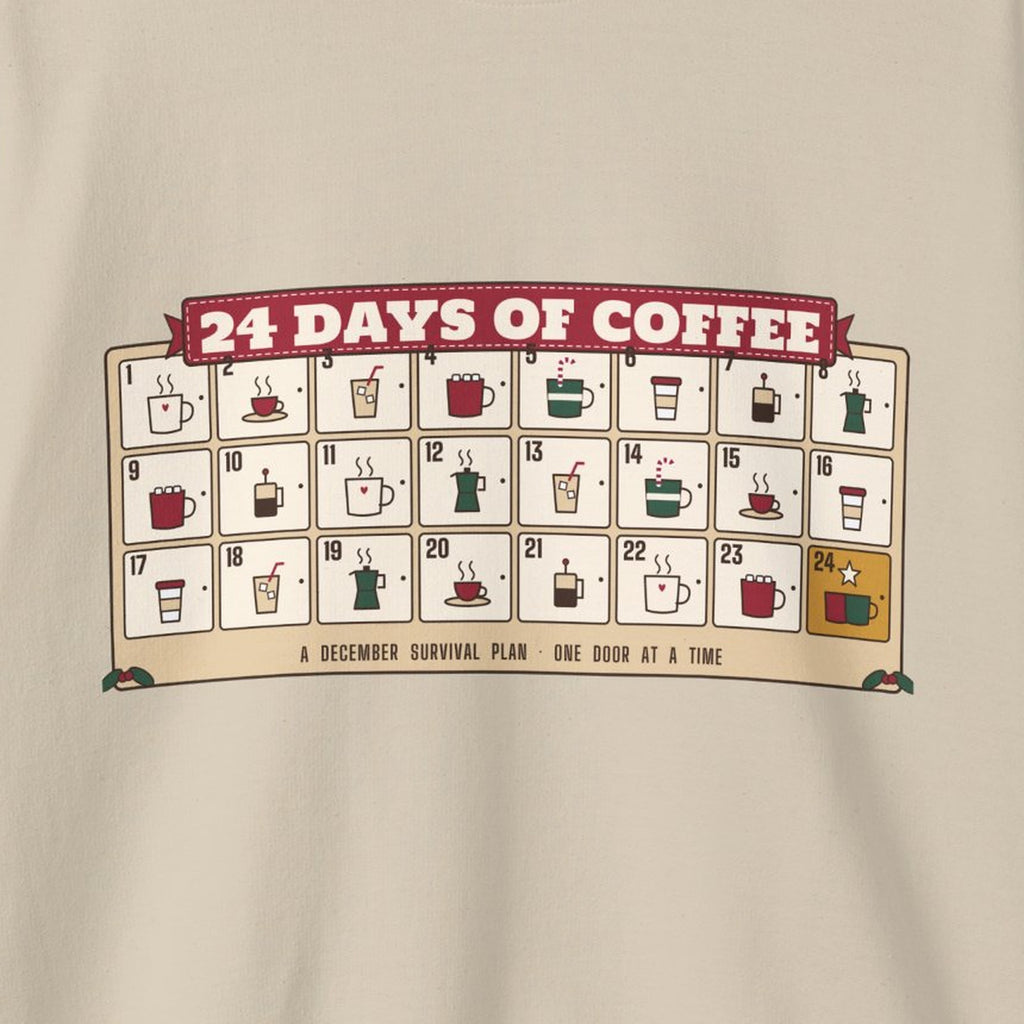 24 Days of Coffee advent calendar design close-up