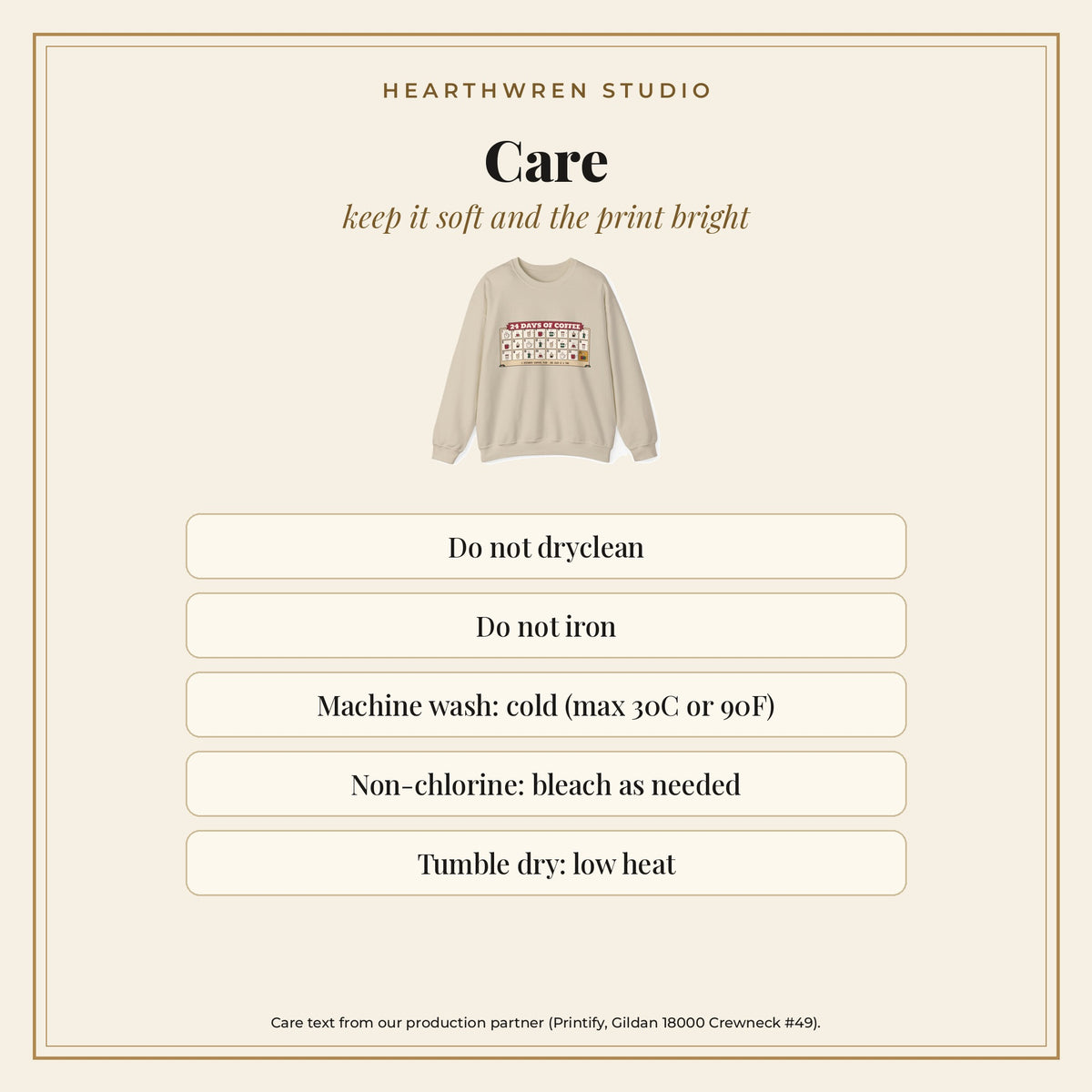 Care instructions