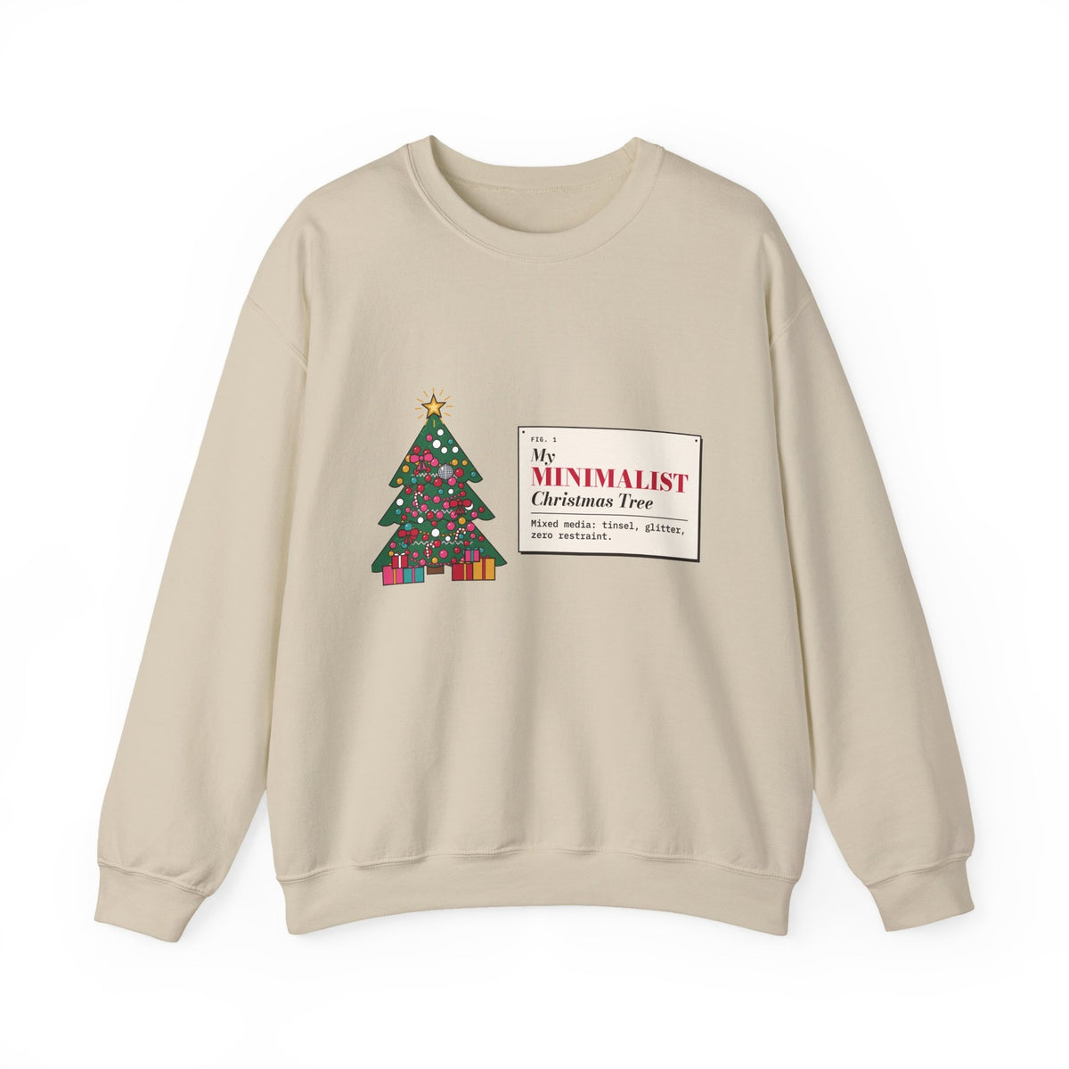 My Minimalist Christmas Tree sweatshirt, Sand, front