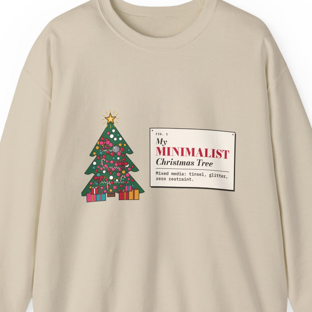 My Minimalist Christmas Tree sweatshirt, design close-up