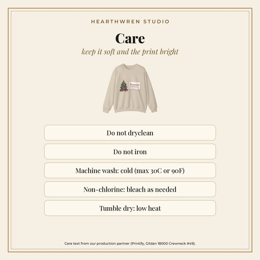 Gildan 18000 crewneck care instructions