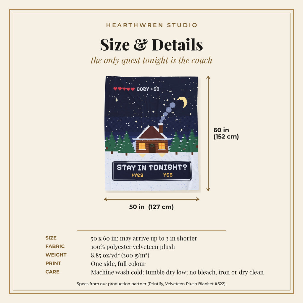 50x60 velveteen blanket specs and care