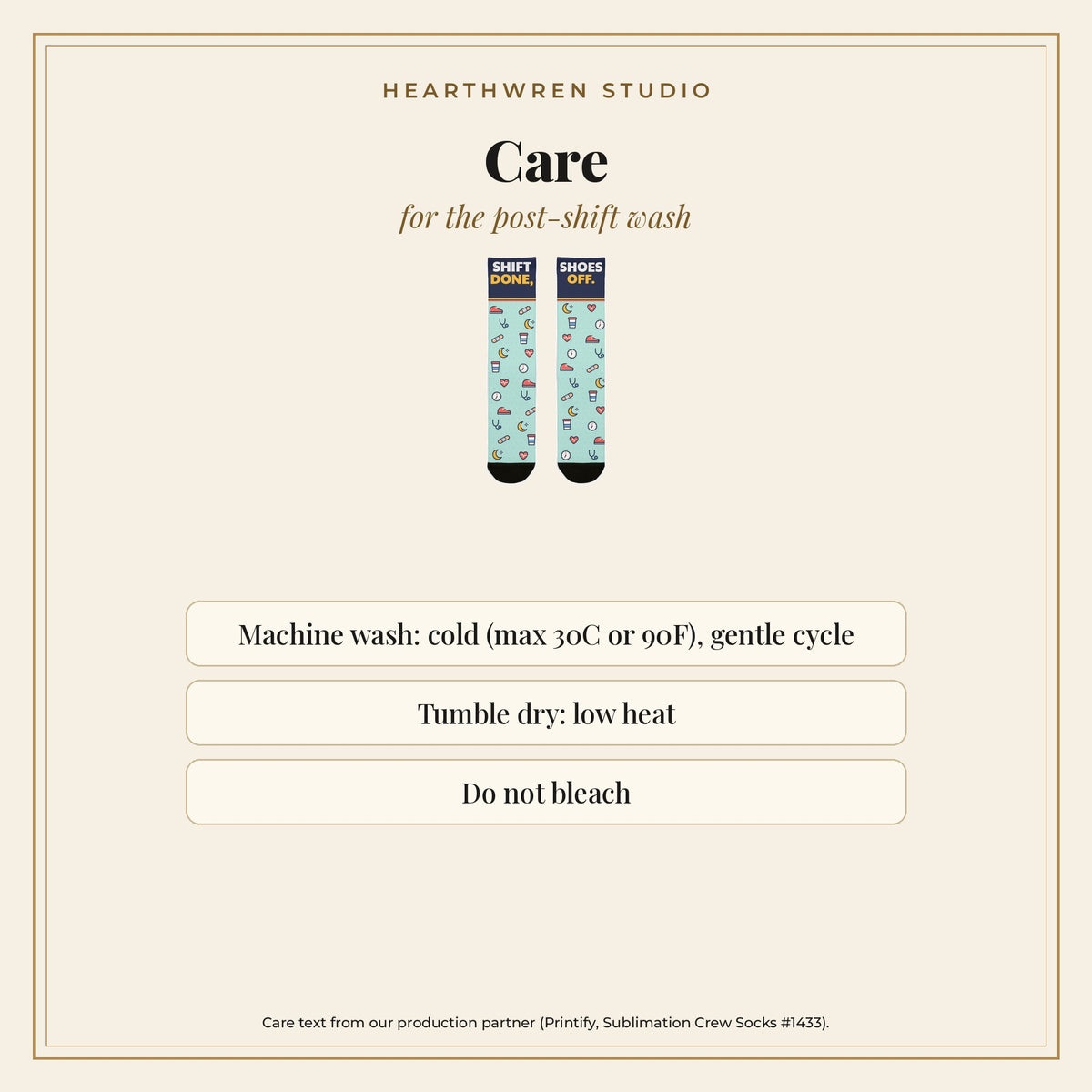 Crew socks care instructions