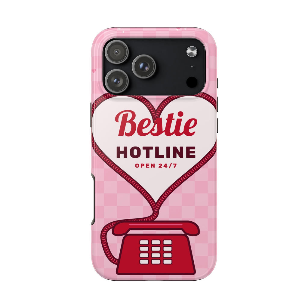 Bestie Hotline retro phone case, iPhone 17 Pro Max, front