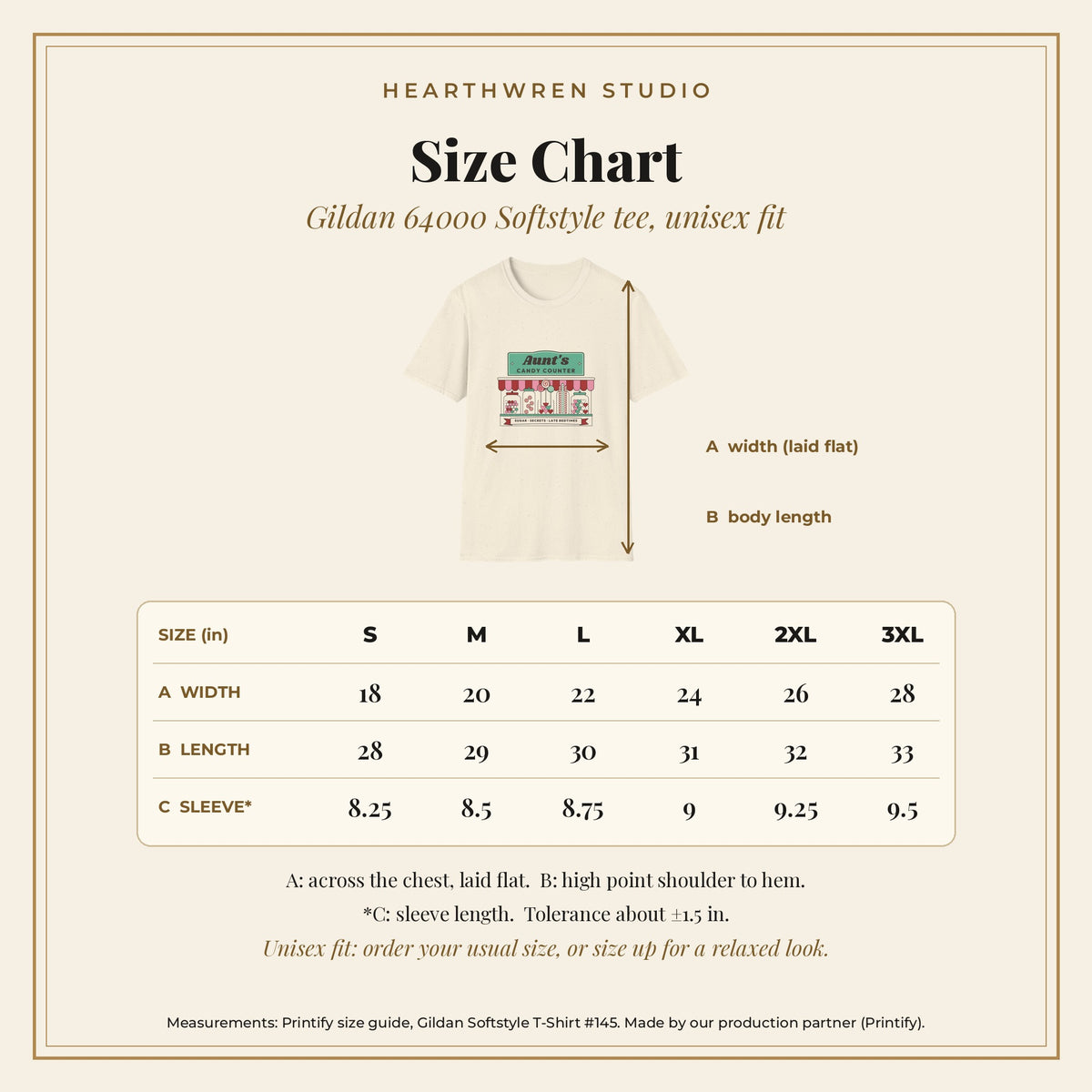 P414 size chart