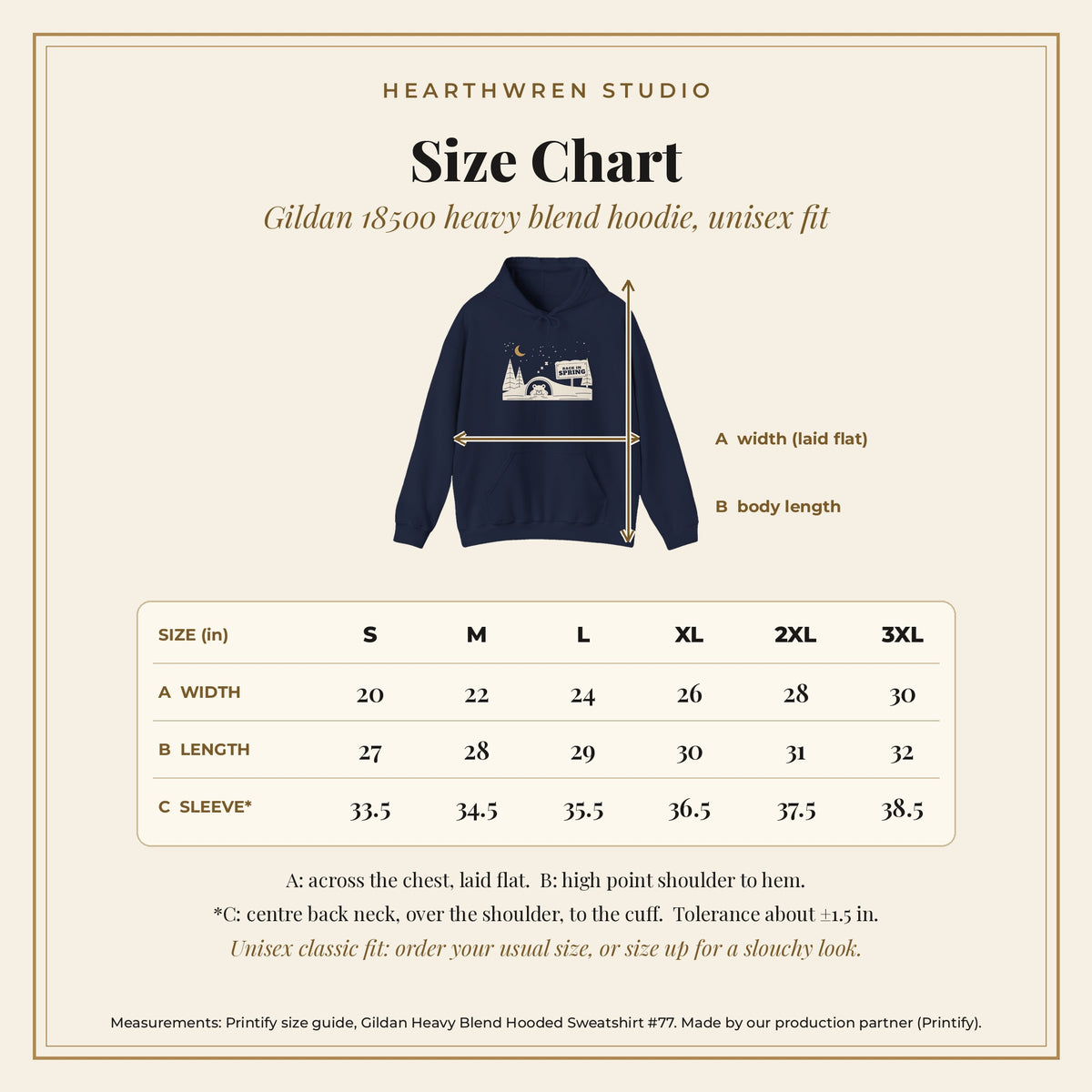 P416 size chart