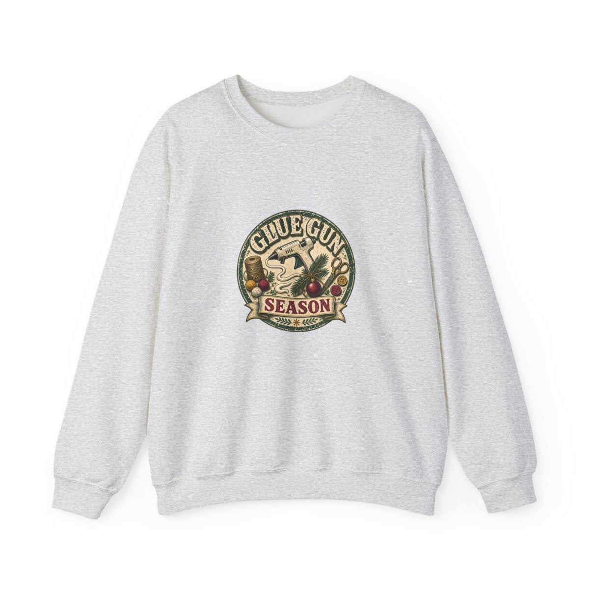 Glue Gun Season sweatshirt, Ash, front