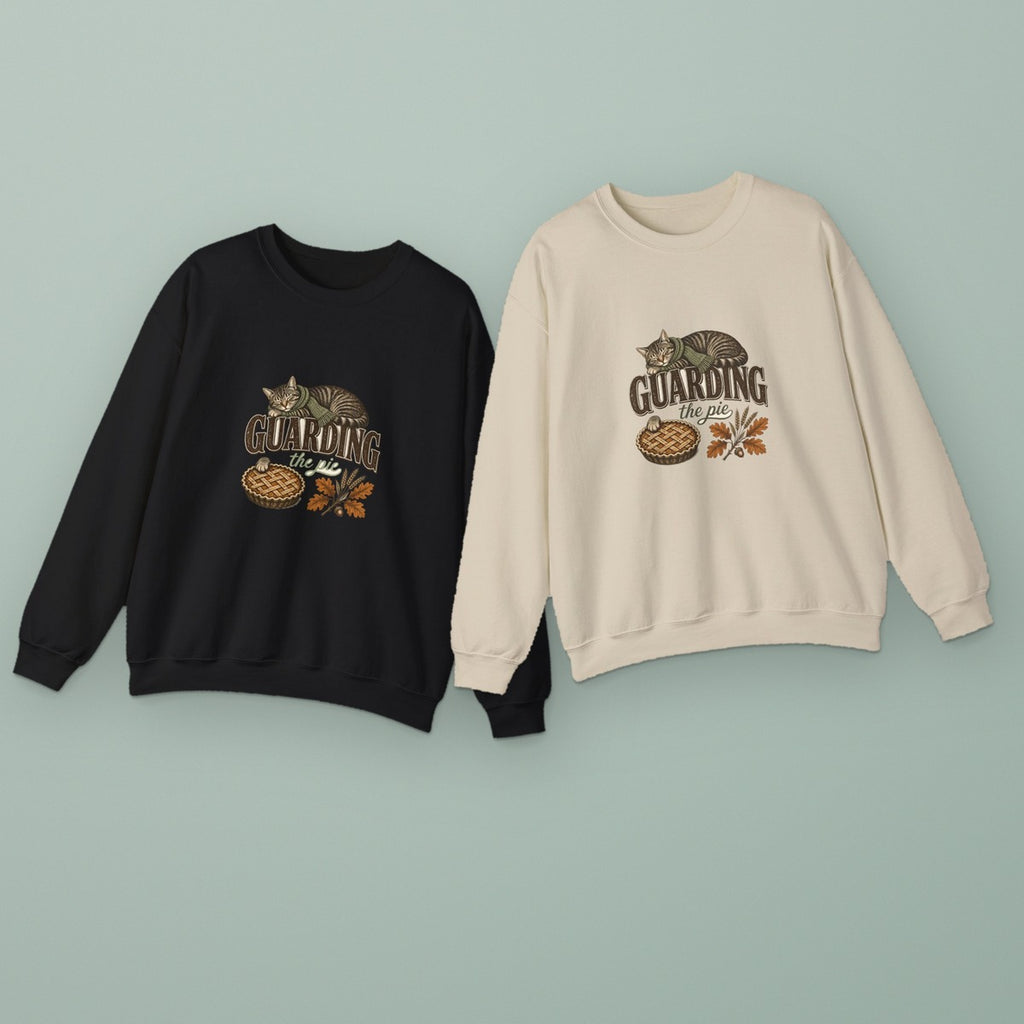 Guarding the Pie sweatshirts, Black and Sand
