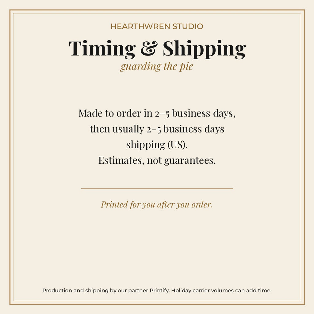Production and shipping timing