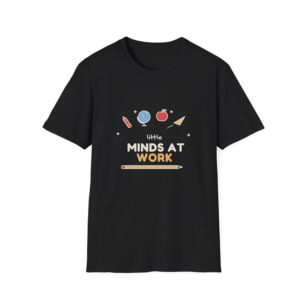 Little Minds at Work tee - front black