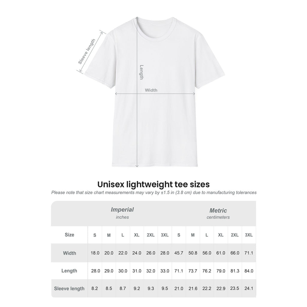 Little Minds at Work tee - size chart
