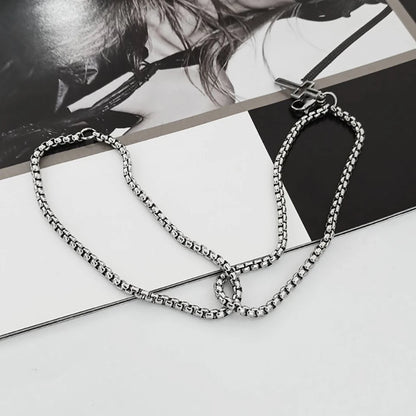 Double Chain Cross Stainless Steel Bracelet