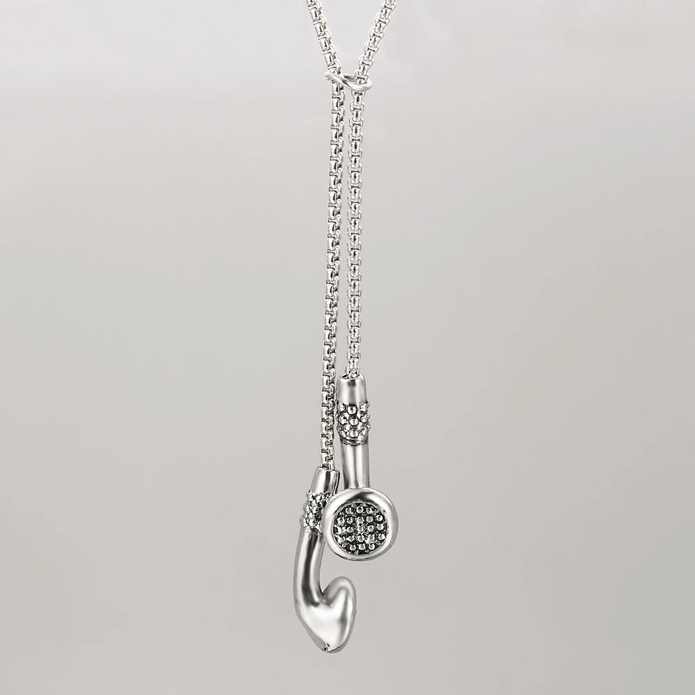 Hip-Hop Music Headphones Earbuds Necklace