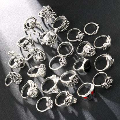 24 Pcs Gothic Unisex Ring Set