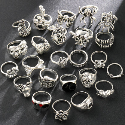 24 Pcs Gothic Unisex Ring Set