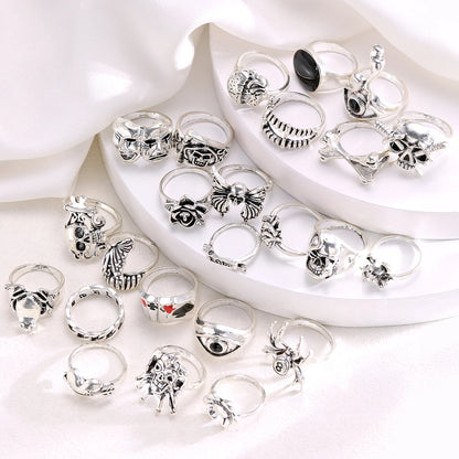 24 Pcs Gothic Unisex Ring Set