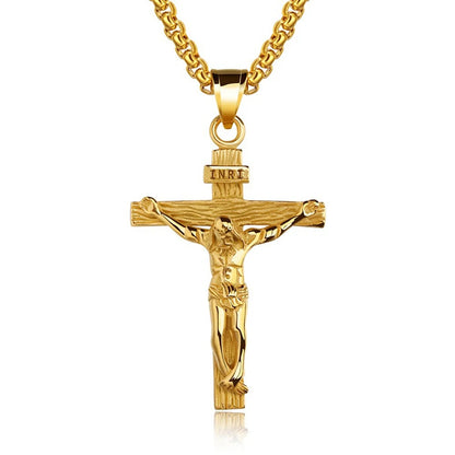 Religious Jesus Cross Stainless Steel Necklace