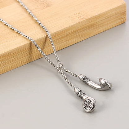 Hip-Hop Music Headphones Earbuds Necklace