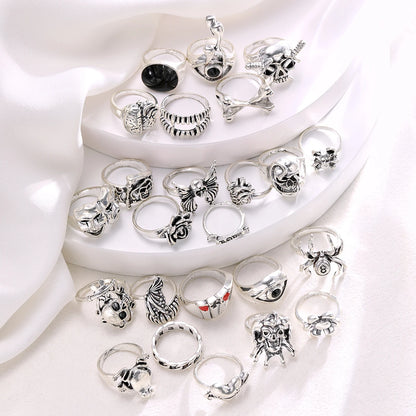 24 Pcs Gothic Unisex Ring Set
