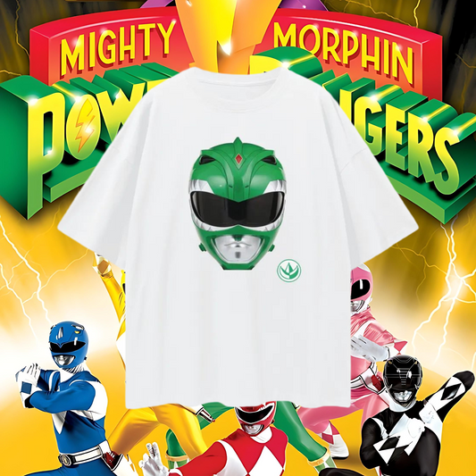 Vintage Like Green Power Ranger Mask Oversized T Shirt