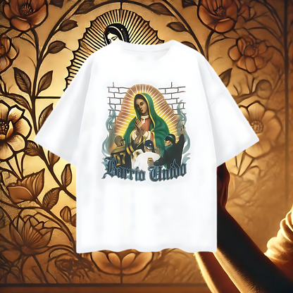 Vintage Like Barrio United Graffiti Virgen De Guadalupe Oversized T Shirt