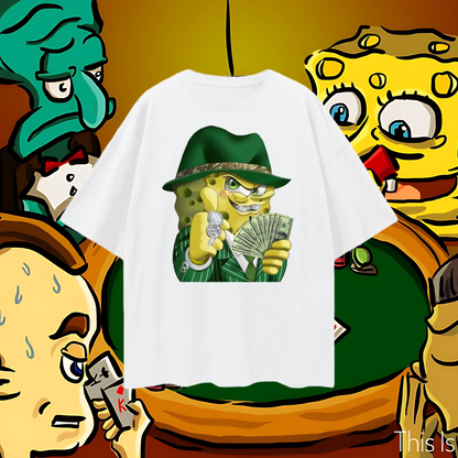 Vintage Like SpongeBob Gangster/Mob  Oversized T Shirt