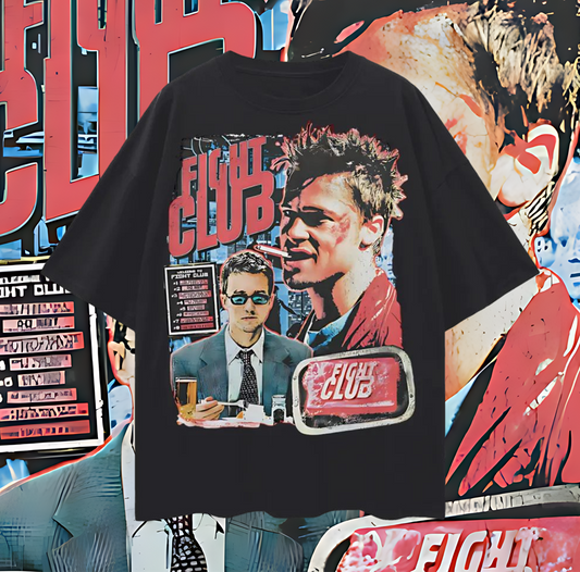 Vintage Like Fight Club Movie Big Graphic Oversized T Shirt