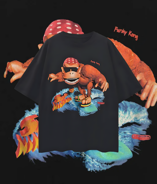 Vintage Like Funky Kong Surfing Oversized T Shirt