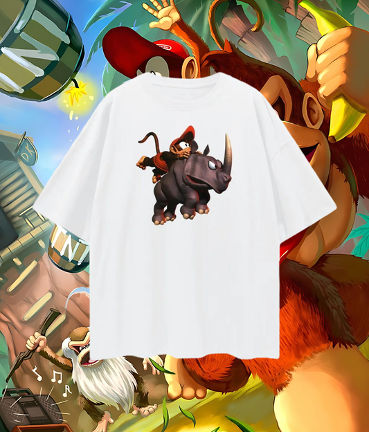 Vintage Like Donkey Kong Diddy Kong Rhino Oversized T Shirt
