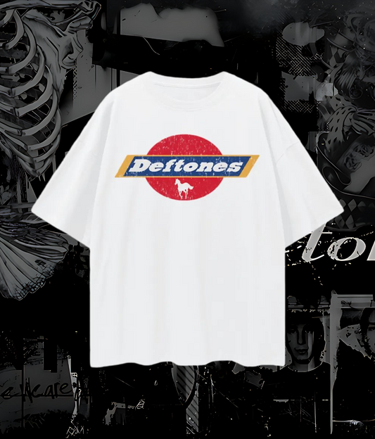 Vintage Like Deftones Horse Graphic Oversized T Shirt